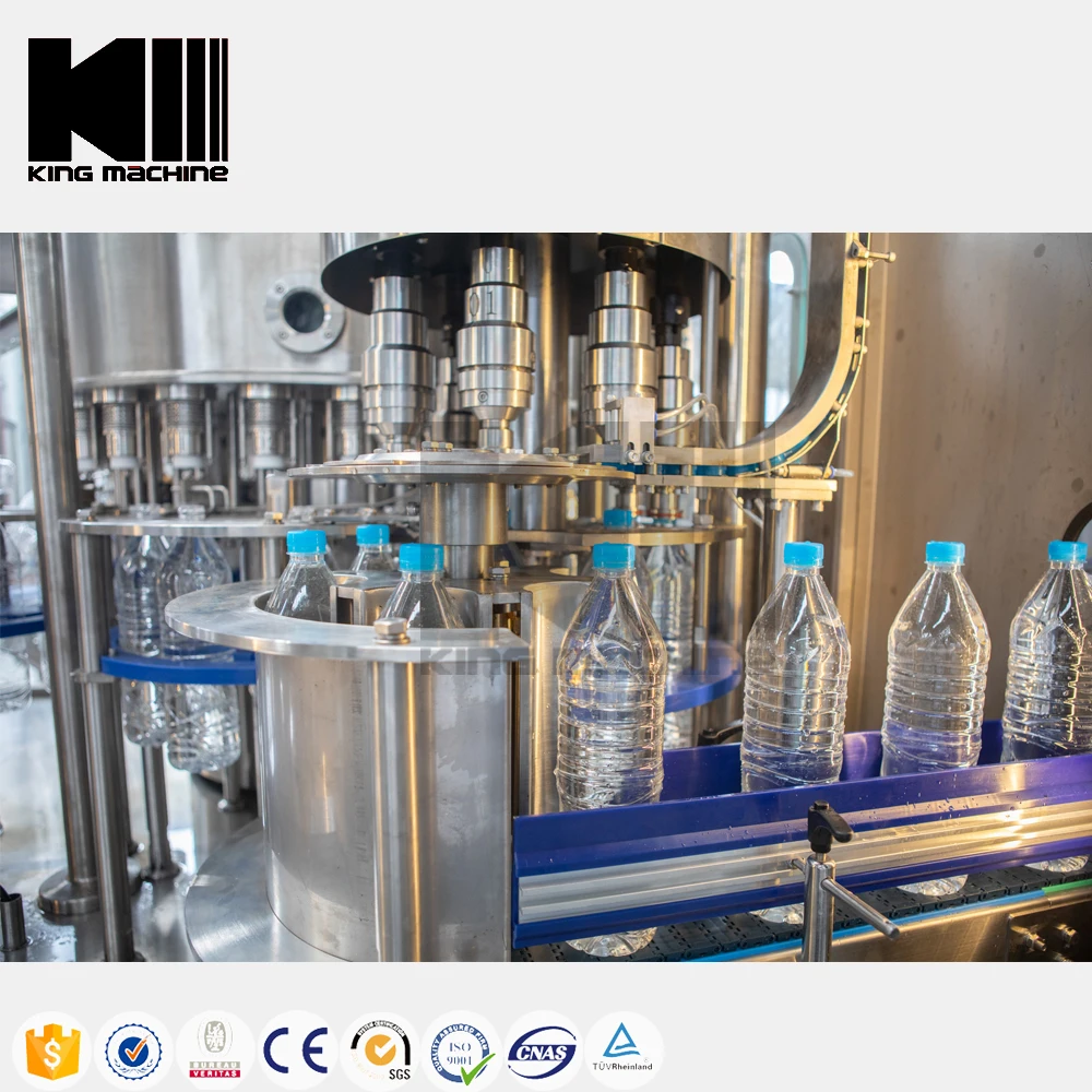 Factory King Machine Automatic PET Bottle Mineral Water Bottle Filling Machine for 250-2000ml Round Square Flat Plastic Bottle