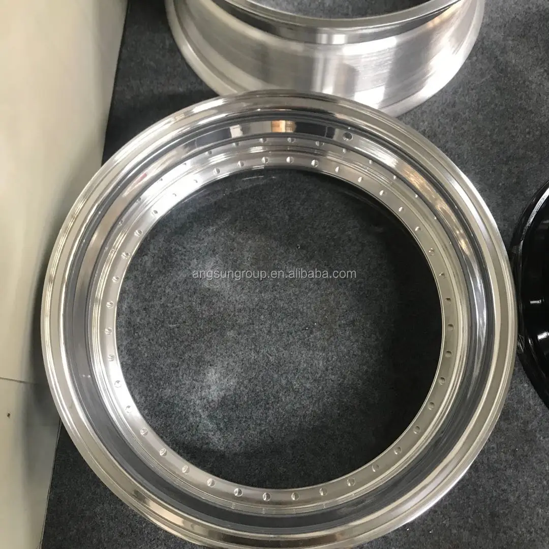 
High quality 6061 T6 material 3 pieces forged split wheel rim 16 to 17 step lip inner barrel for bbs series oz ect 