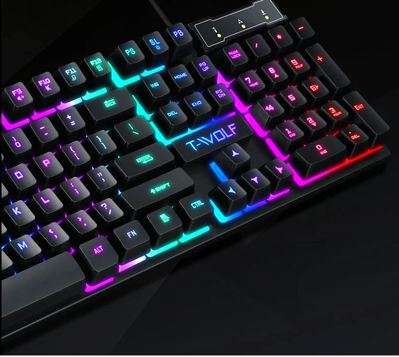 New Arrival Mechanical Keyboard TF200 Professional Wired 104 Keys Usb Gaming Keyboard With Rainbow LED Backlight