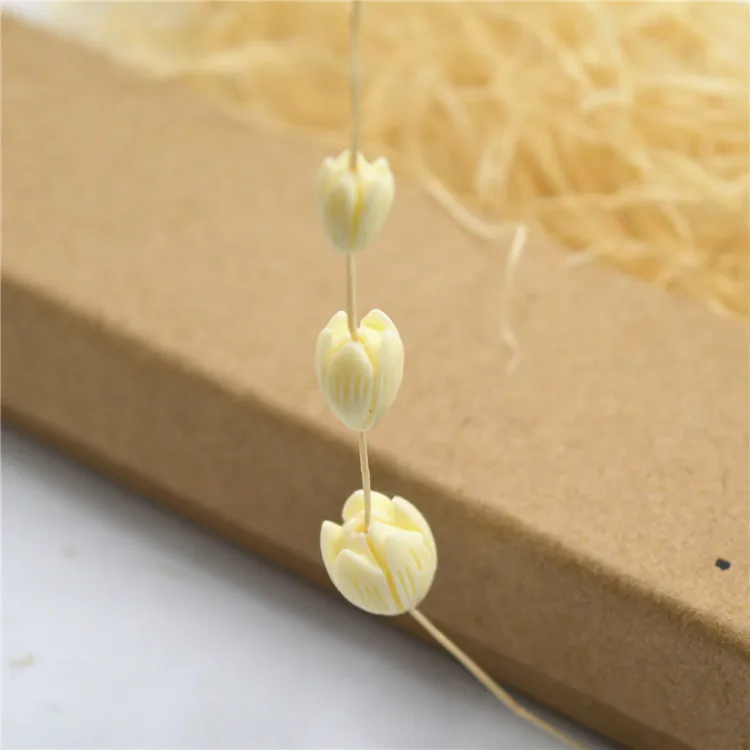 6*9mm 8*11mm Hand Carved Ivory Pikake Flower Bead hawaiian vintage jewelry