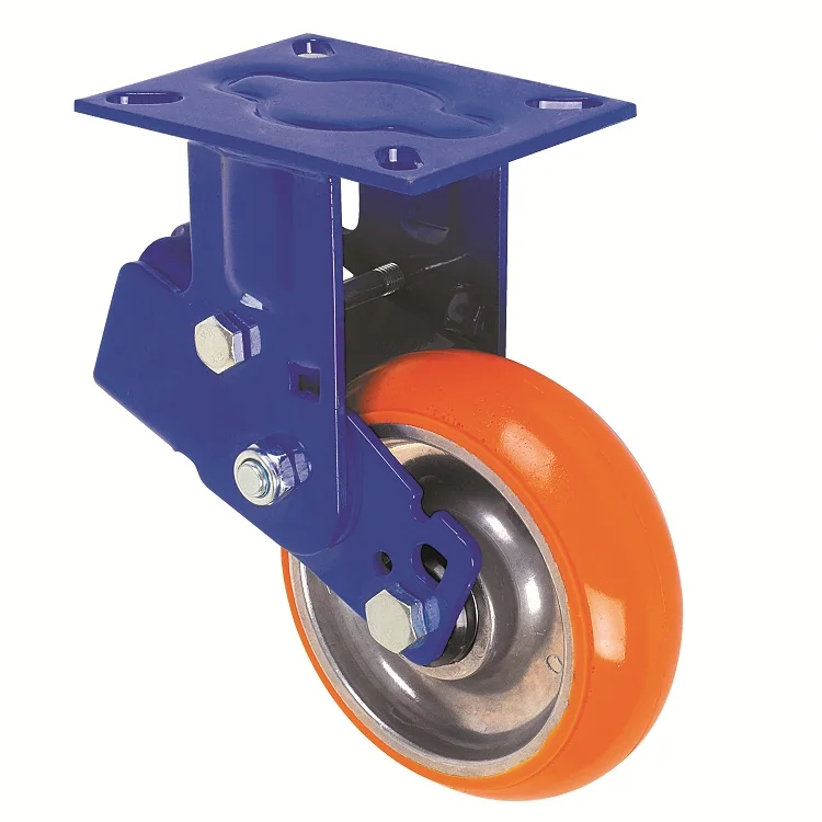 5inch 6inch 8inch Yellow PU Leather Application Heavy Duty Board Shock Absorber Wheel for Furniture