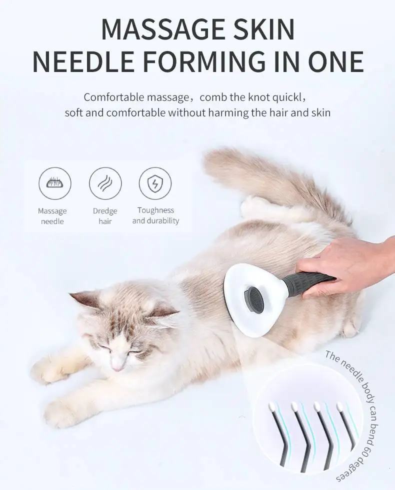 Pet Care Grooming Tool Animal One Touch Brush Hair Removal Slicker Combs for Dogs and Cats