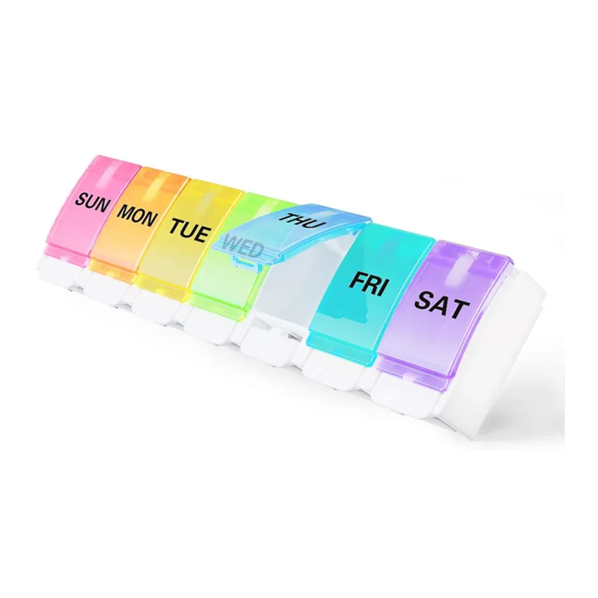 Wholesale Custom Portable Weekly AM/PM 14 Cases Pills Cases Container Medicine Storage Organizer