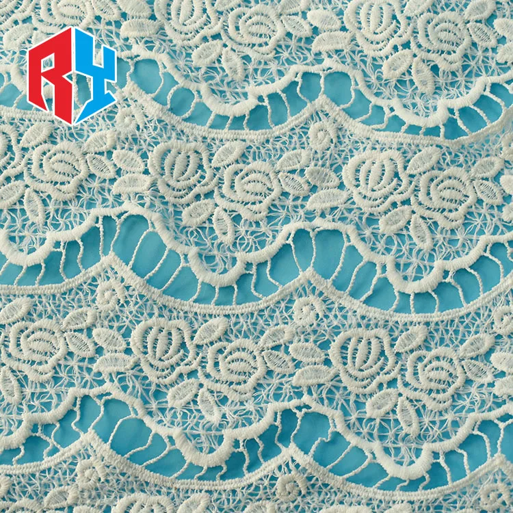 Hot sale polyester woven plain net african lace fabrics embroidery with tassel