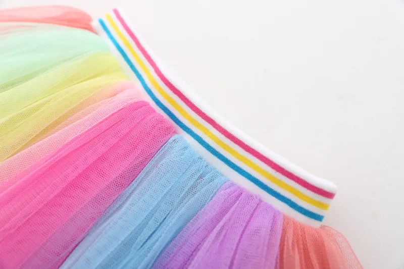 Girls rainbow tutu skirt designed tulle skirt for kids Birthday wedding party clothes costume Skirt