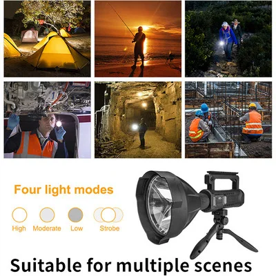 strong light searchlight waterproof long-range rechargeable portable lamp outdoor multi-function lighting LED flashlight