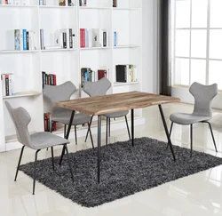 Upscale MDF top metal legs extension table dining table for living room furniture