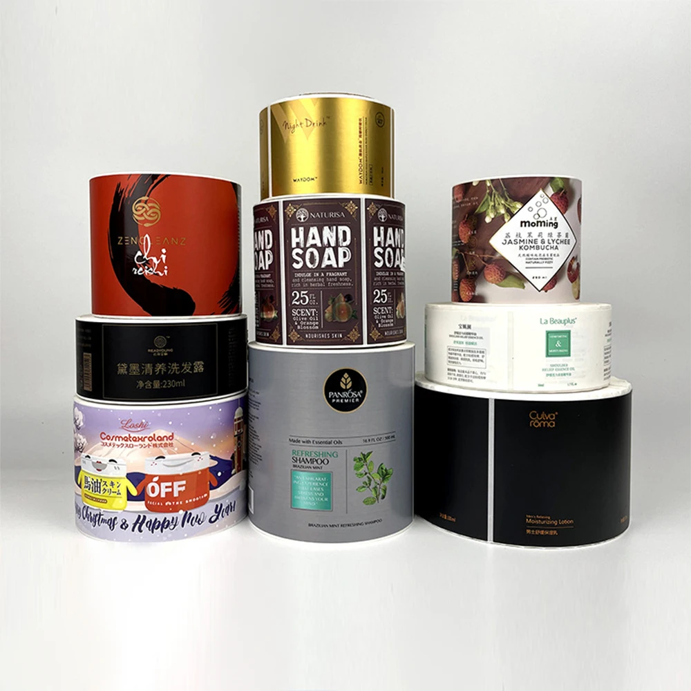 China factory wholesale different materials customized jelly food packaging labels roll sticker