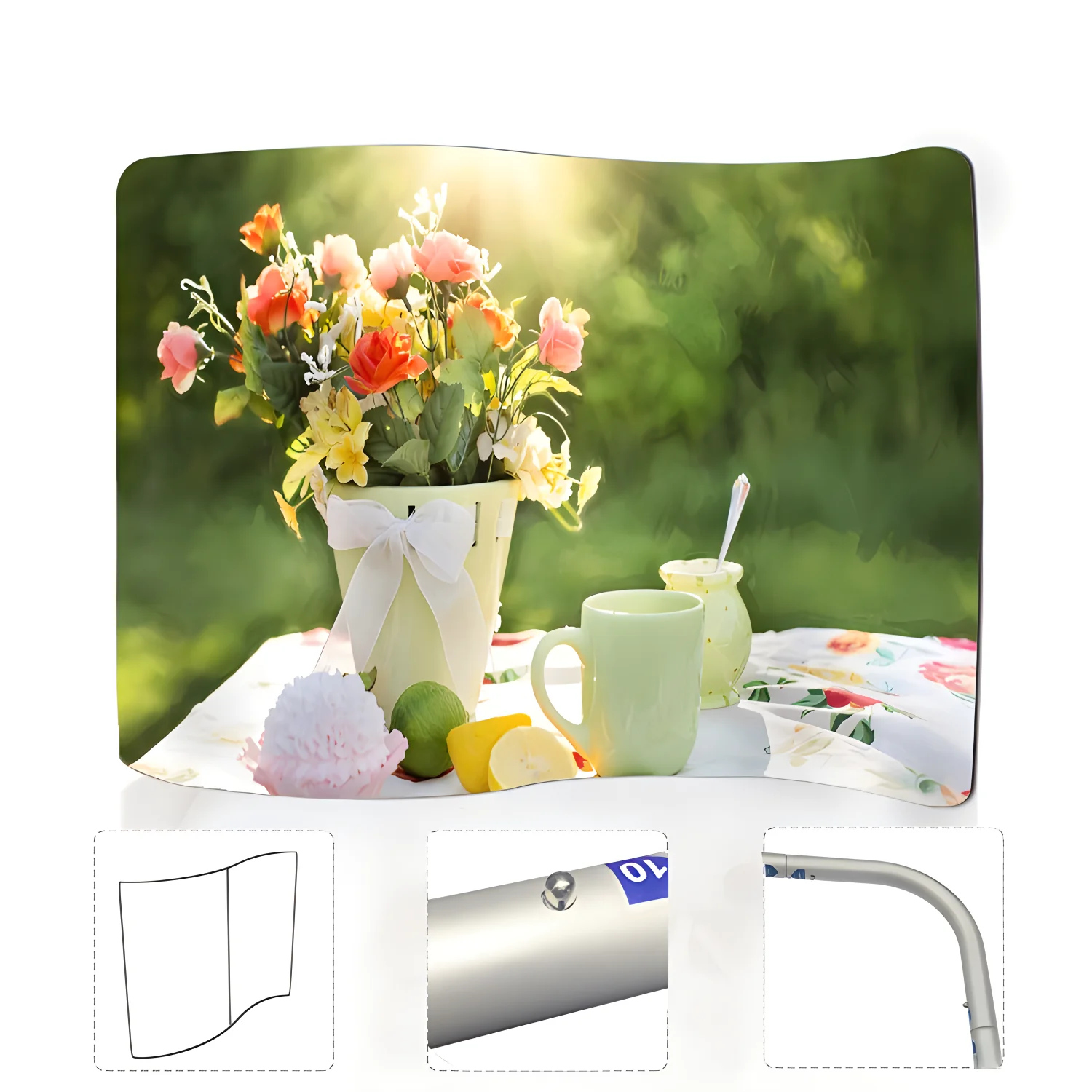 S-Shape Aluminum Alloy Frame 260GSM Polyether Warp Knitted Fabric Live Broadcast Screen Automotive Events Trade Shows