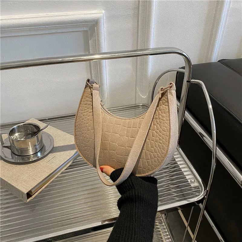 Crocodile Pattern PU Leather Handbag Female Shoulder Bag Fashion Ladies Armpit Bag Retro Casual Women Tote Small Clutch