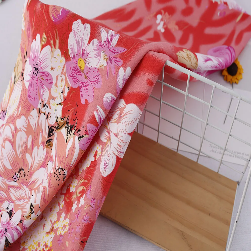 2023 Smooth Rayon Fabric 100% Viscose Spun Rayon Printed Floral Summer Dress