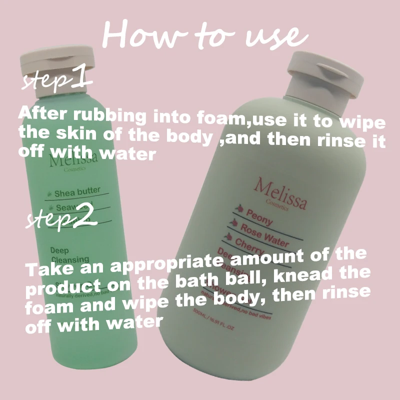 Cheaper  body wash Custom  500  ml  Flavor have  aloe  &strawberry & coconut