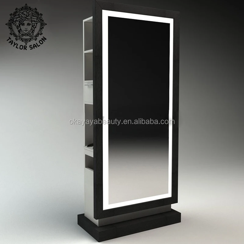 Salon hair equipment salon stations barber mirrors salon mirror station with LED light