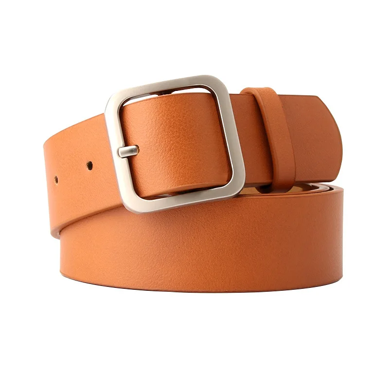 Wholesale Simple Square Buckle PU Leather Popular Belt Adjustable Women Jeans Decorative Belt For Girls