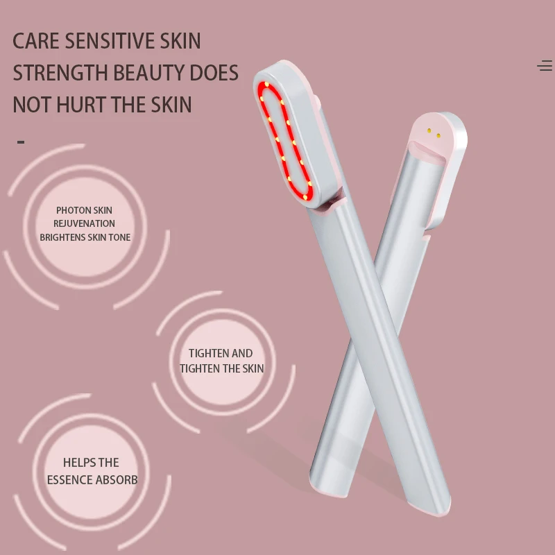Beauty Care Women Skincare Rotatable Led Light Wand Eye Face Lift  Vibration Red Light Anti Aging Therapy Wand