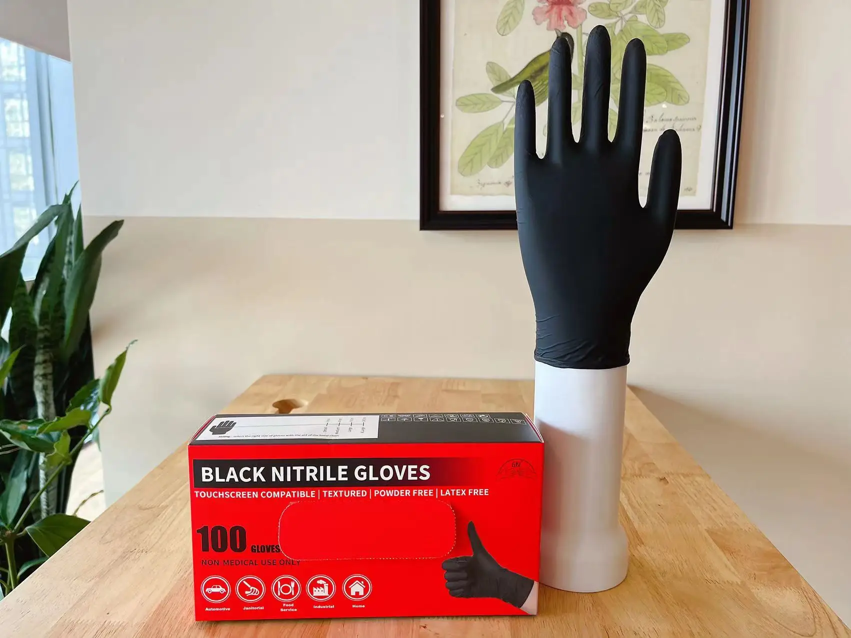 2023 Hot Selling on Amazon Black Nitrile gloves latex glove Black Factory Sell Directly