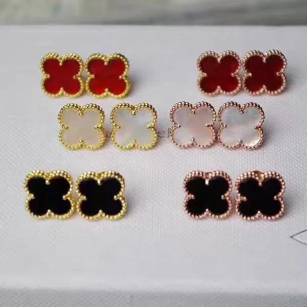 Высококачественные серьги «клевер удачи» S925 модные в классическом стиле с натуральным
