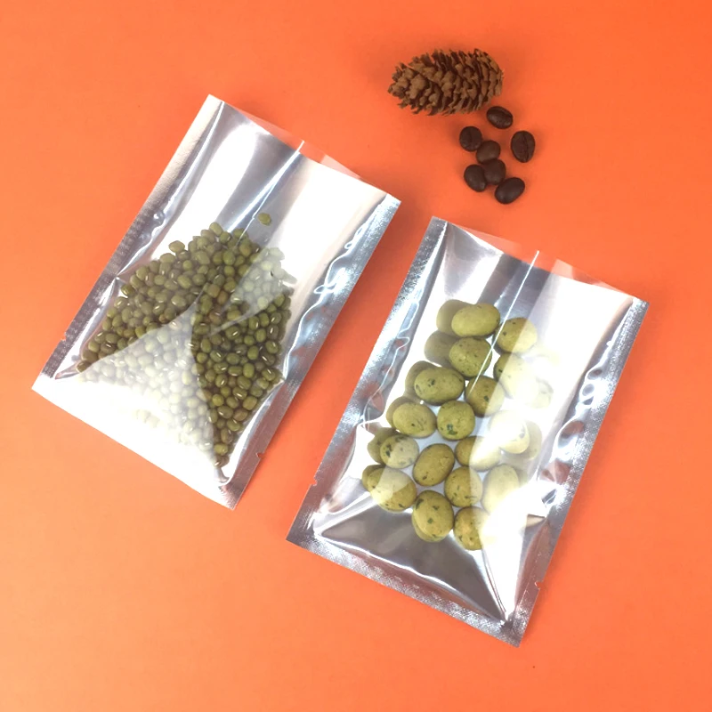 Mylar три боковых уплотнения серебряной алюминиевой фольги мешки с одной стороны прозрачное окно