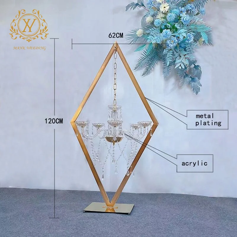 Tall Candle Holders For Weddings Gold Silver Diamond Crystal Chandelier Candlestick Wedding Table Centerpieces
