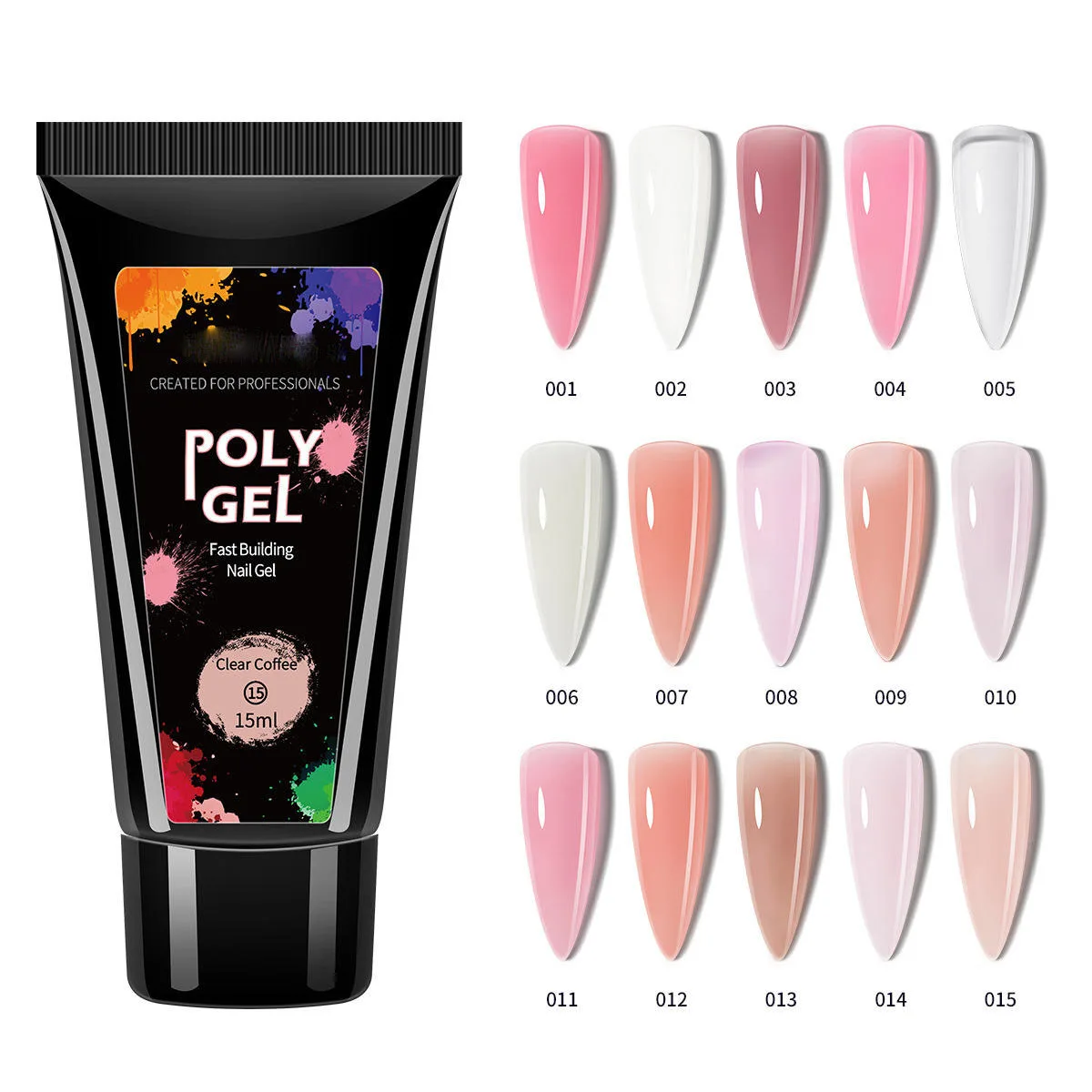 12 colours set of manicure phototherapy gel 15ML can stick diamonds fast extension without paper tray crystal extension gel set