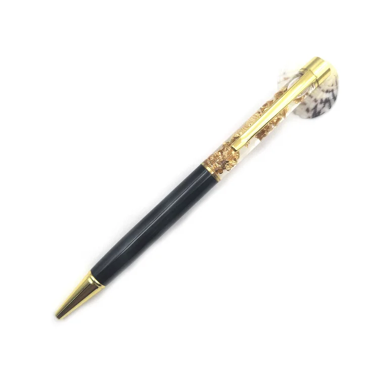 Y-24 New bling bling design gold liquid foil metal ball pen gift promotional custom logo floating DIY glitter ballpoint pen