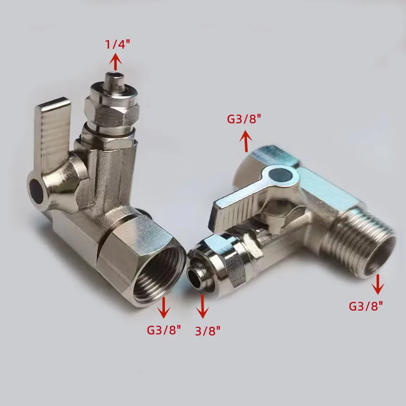 European and American standard kitchen purification system water Purifier with three direction Brass 3 tee  ball valves
