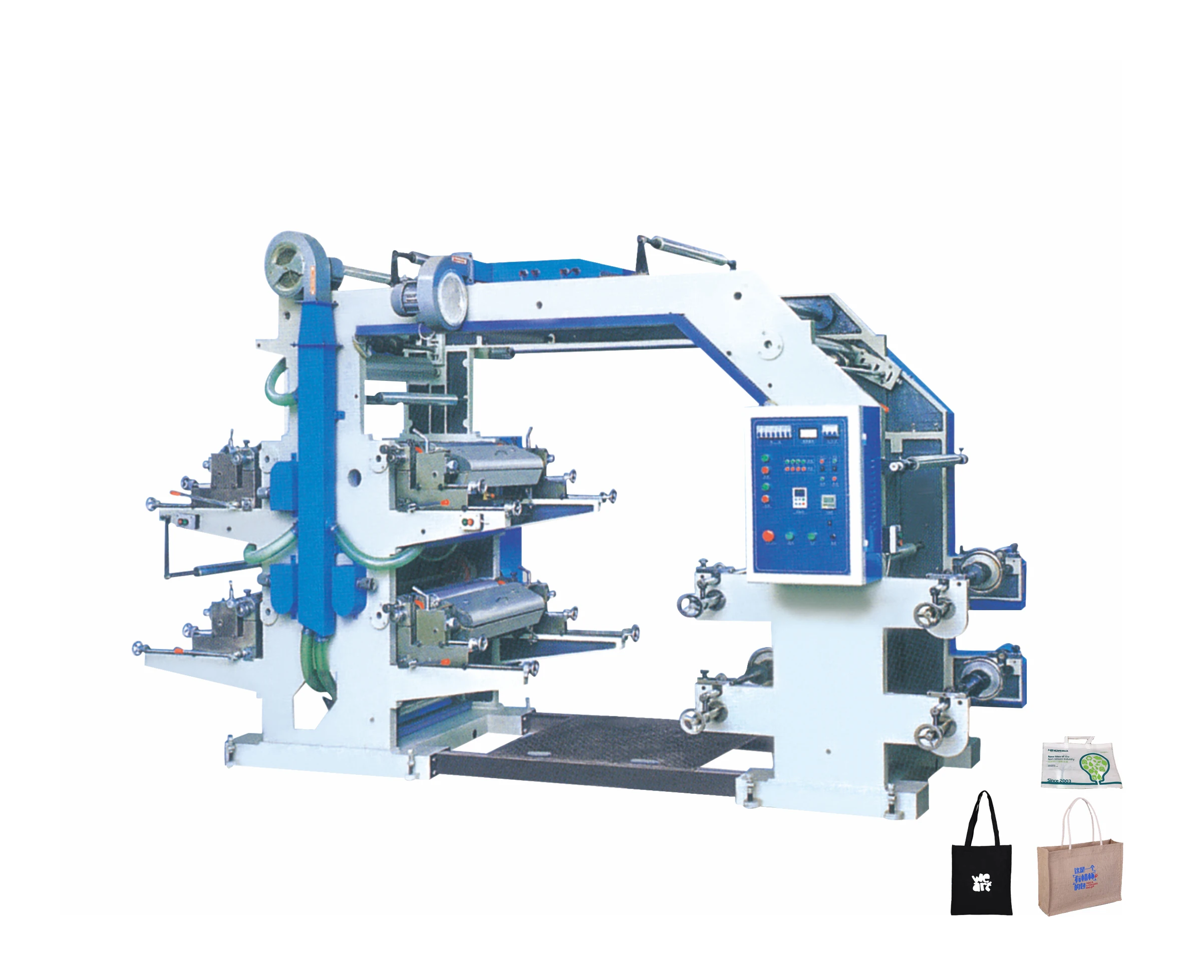 Excellent Quality 4 Colours Flexographic Printing Press for High Quality Printing of Flexible Packaging