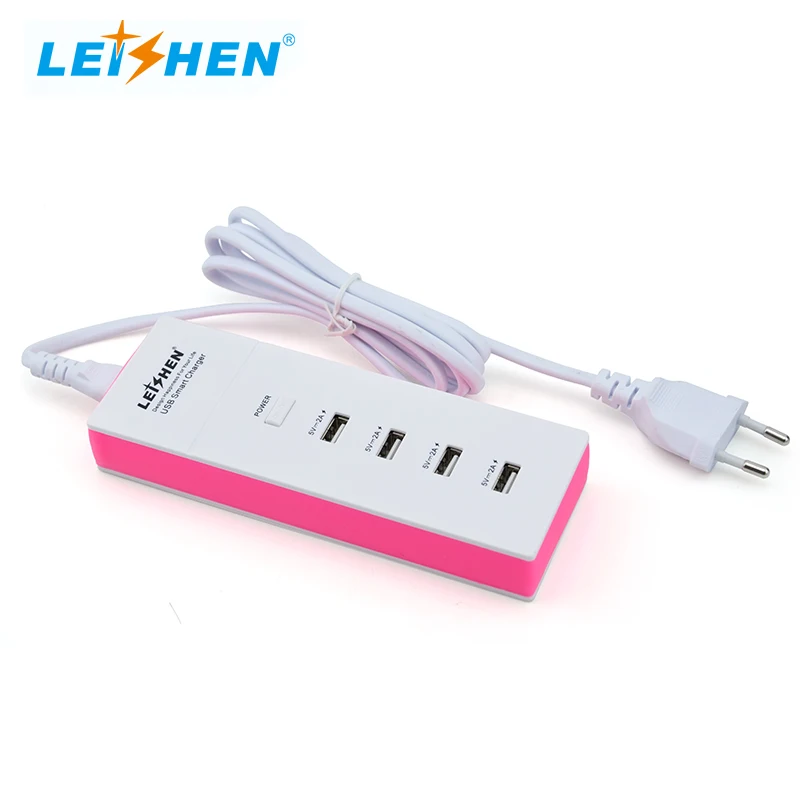 Wholesale Factory Price Extension Socket 4 USB Switch Travel Adapter Fast Charger with Power Cord For UK/EU/ US/AU Market