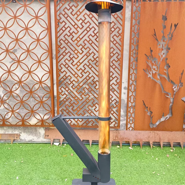 Outdoor Low Cost Pellet Stove Garden Fire Torch Freestanding Wood Pellet Patio Heater Stove