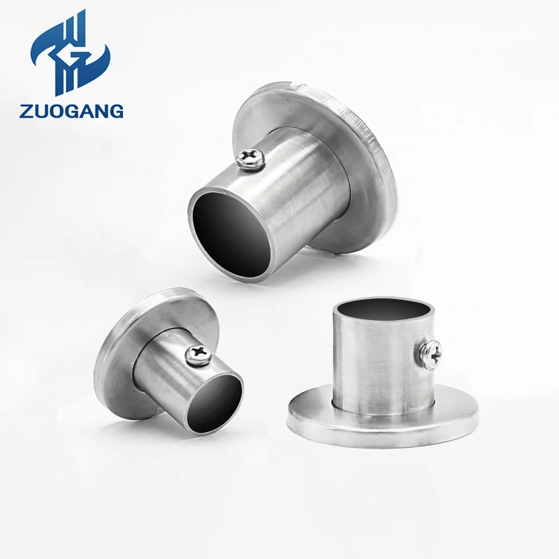 Closet Rod Holder Support Rod Flanges Stainless Steel Wardrobe Clothes Tube Hanging Rail Holder Support Rod Flanges