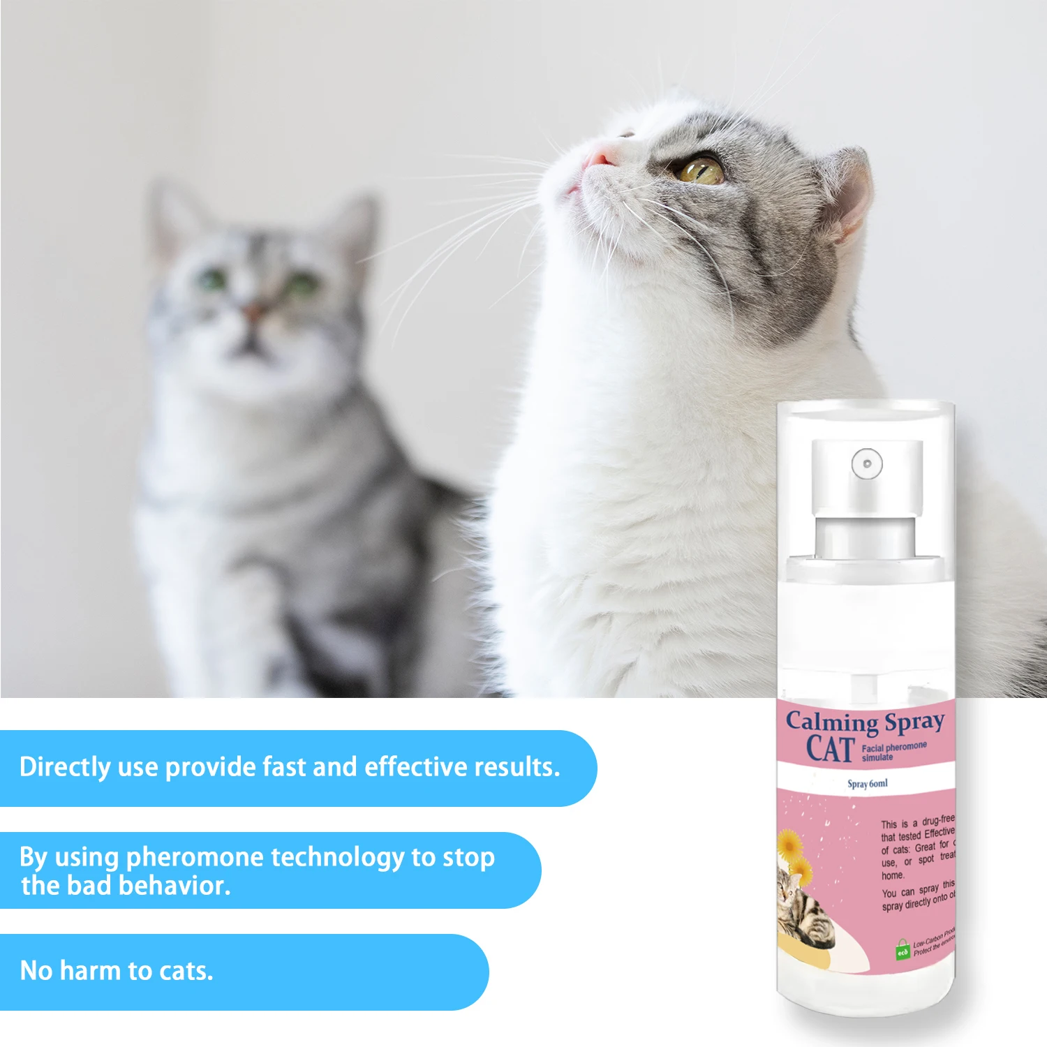 Factory Prices Cat Calming Spray Mimic Mother Pheromone for Vet Recommended