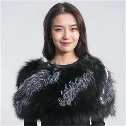 MONETCAT Customized Wholesale Winter Natural Stretch Cloak Women Short Luxury Ladies Color Full Fox Fur Cloak