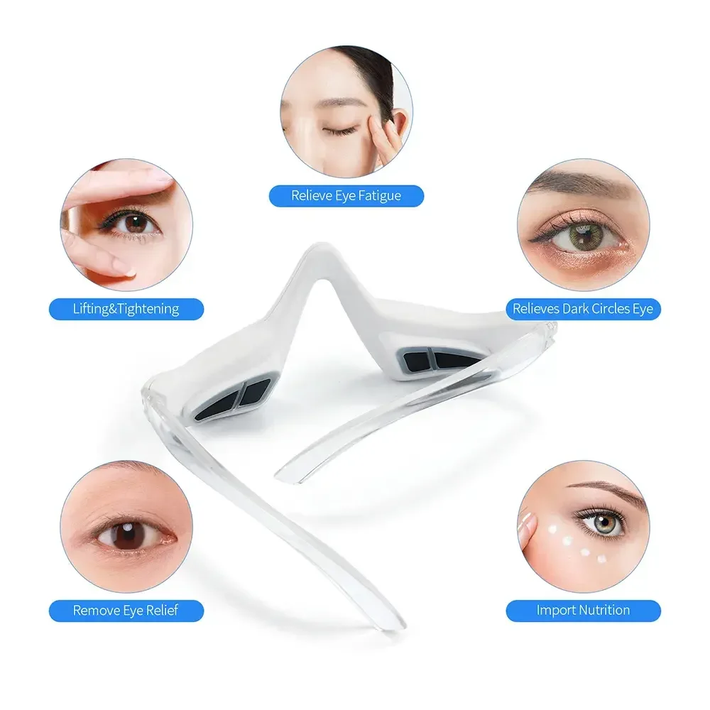 Wearable Heating Relief Eye Facial Relaxation Microcurrent Red Light Eye Care Therapy Lifting Beauty Device Ems Eye Massager