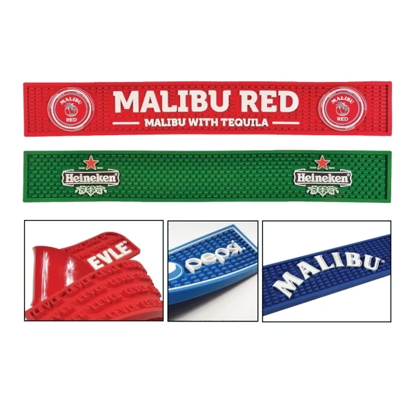 Wholesale top seller silicone pvc rubber bar runner beer drip mat with custom logo