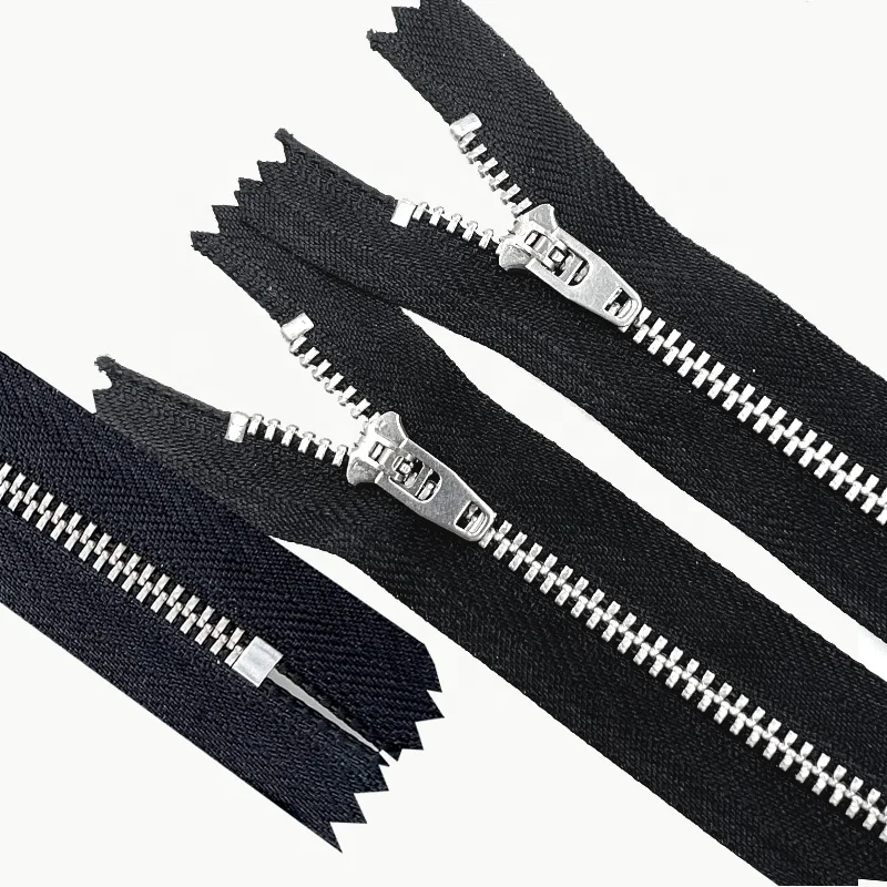 Wholesale Factory ODM5yg 4yg 5yg Metal Zipper Jeans Double Lock Closed End, Semi Automatic Lock Slide stainless steel Brass Zip