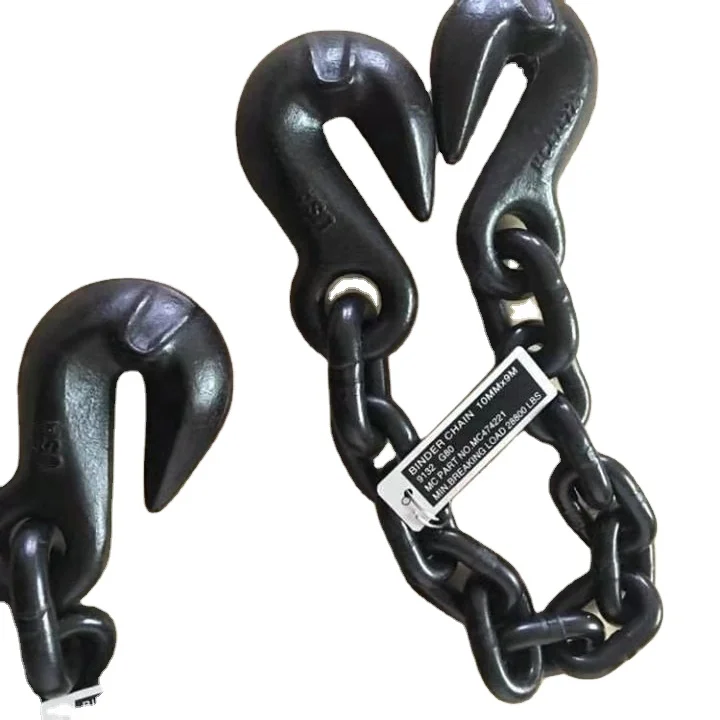 Factory Sale G80 Black Binder Chain Double Eye Grab Hooks 8mm Steel Zinc Galvanized Finish 6mm Iron Alloy Steel Chain Wheel