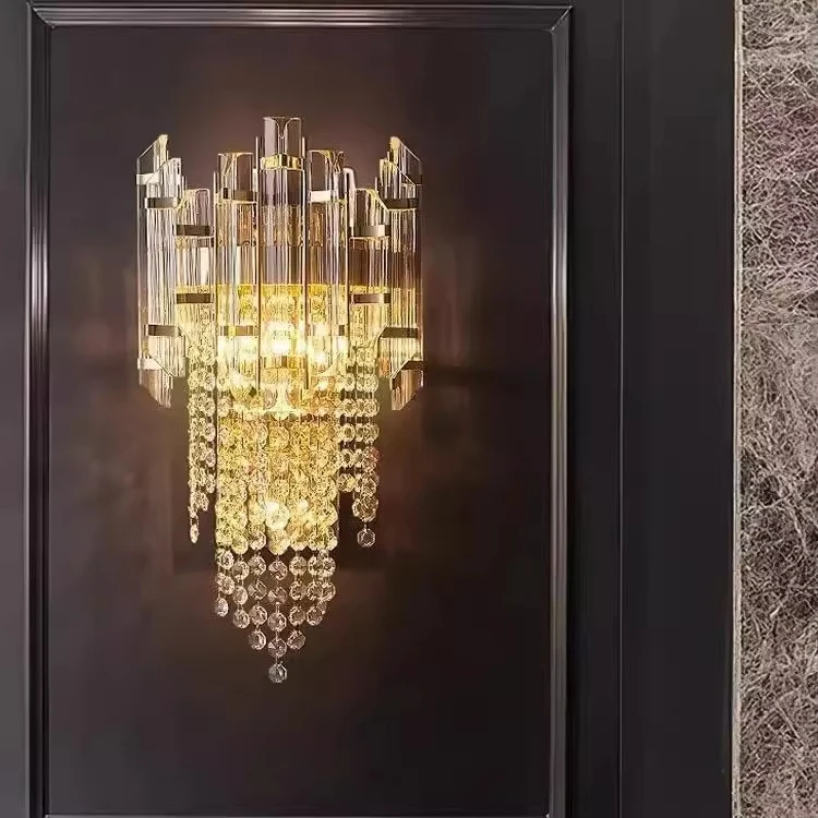 Wholesale High-quality Modern Luxury Crystal Wall Lamp K9 Crystal LED Indoor Wall Lamp LED Chandelier Wall light