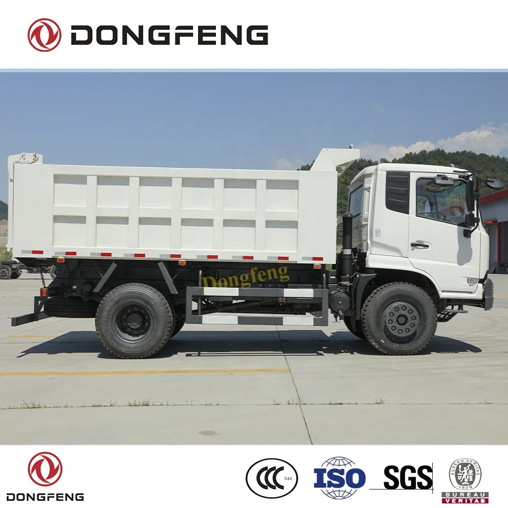 Dongfeng 4x2 dump truck 10 ton loading capacity cummins 210 HP diesel engine LHD  tipper truck