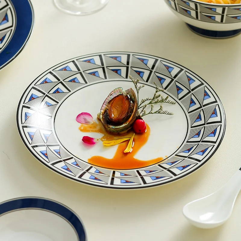 Creative European-style bone china Charles-Kinori 28-head cutlery set western plate rice bowl soup spoon soup plate household