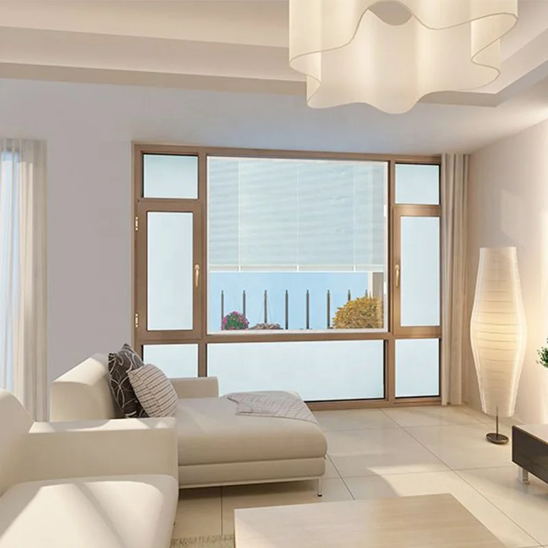 Sound insulation double tempered glass aluminum frame casement window  for home 