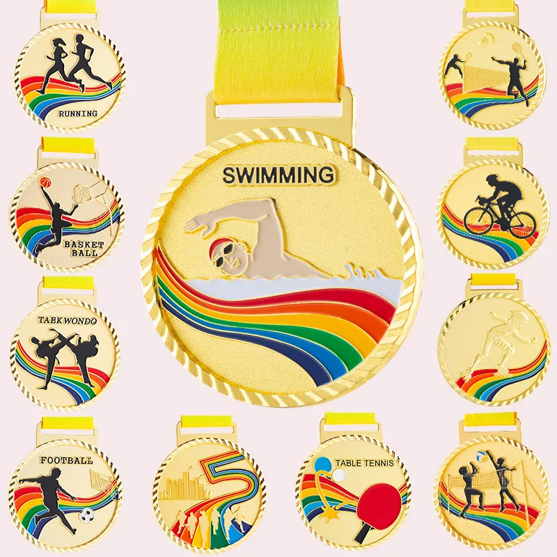 Medal Manufacturer Wholesale Custom Sublimation Blank Metal Gold Award Trophies and Medals Sports Custom Karate Taekwondo Medals