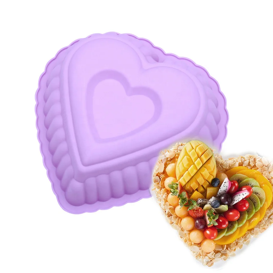Heart Shape  Big Cake Mold Silicone Molds for Chocolate Heart Non-Stick Cake Pan