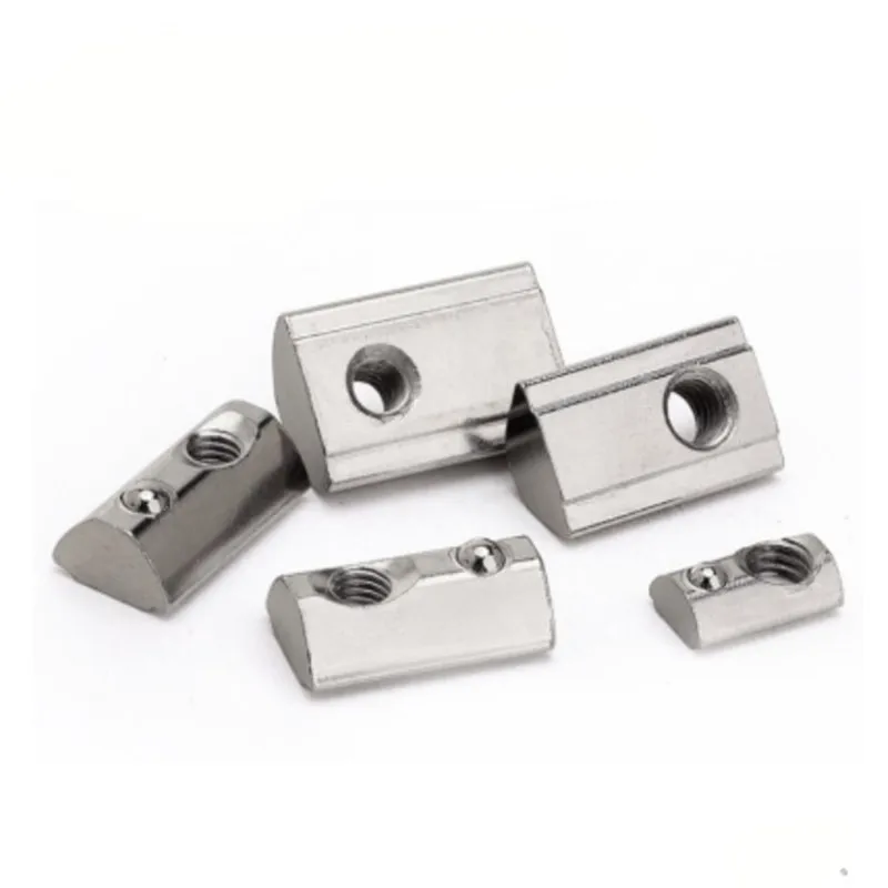 100pcs  M3 M4 M5 M6  Roll in Spring T nut with Ball for Aluminum Extrusion with Profile 20 Series Aluminum Profile