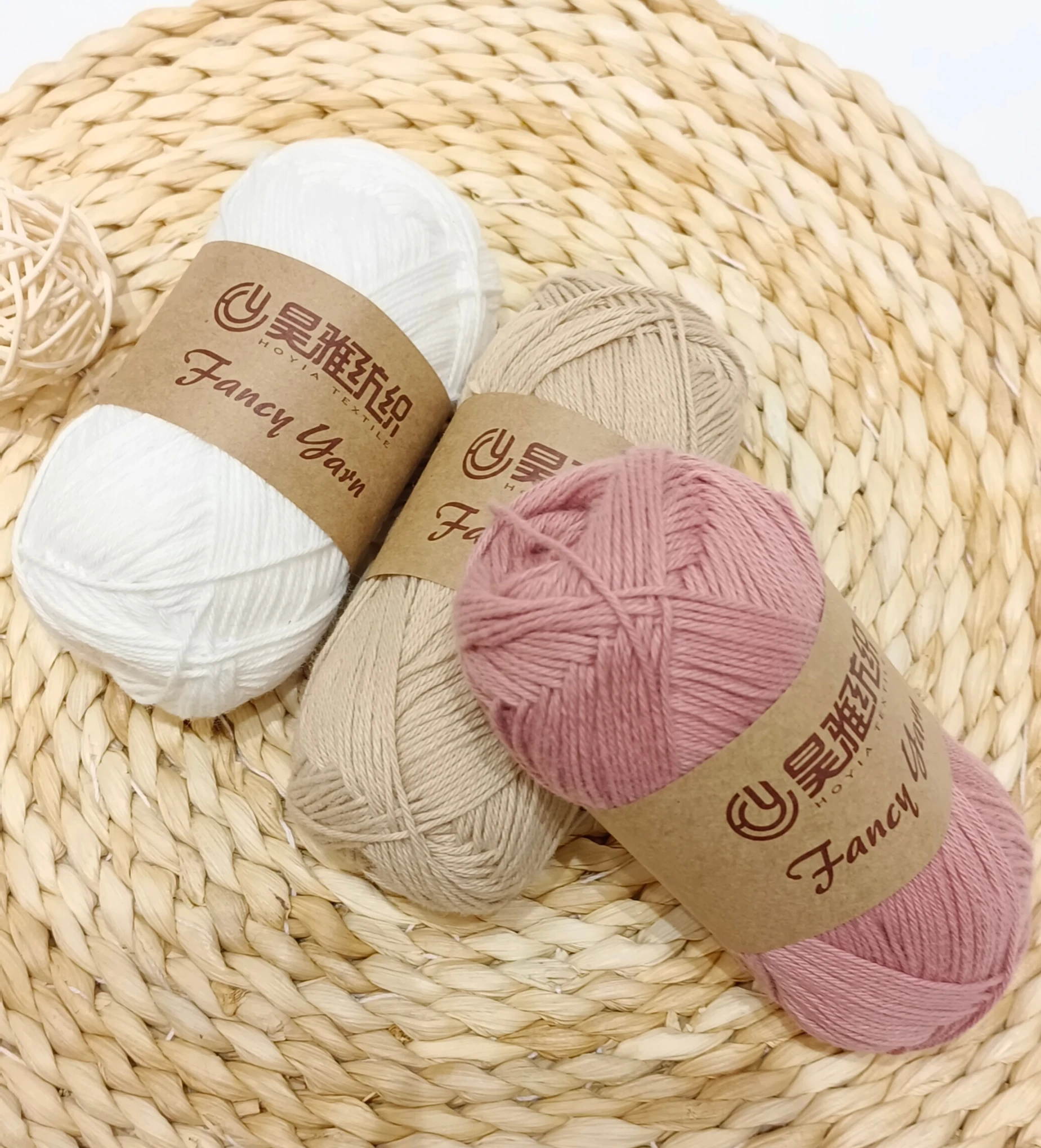 Hoyia Dircrtly Supply Crochet Milk Cotton Yarn 50g 100 Cotton Yarn for Hand Knitting