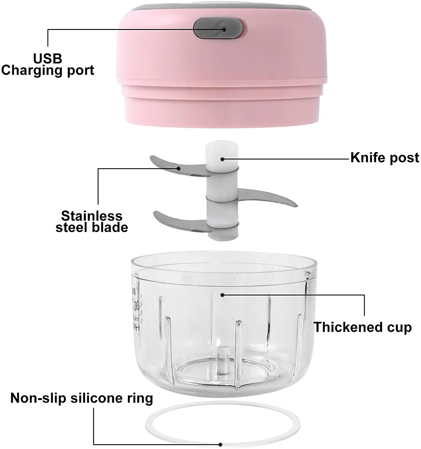 
SR01 factory price home kitchens mini hand held garlic onion chopper USB portable mincer meat grinders machine 