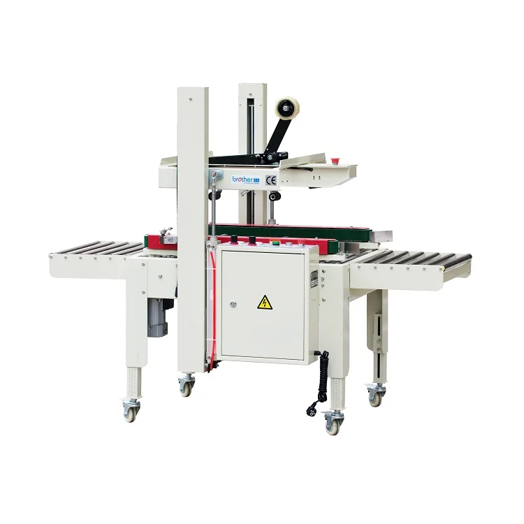 Side Drive Manual Flaps Folding Automatic Adjust Size Pneumatic Adhesive Tape Box Carton Sealing Machine