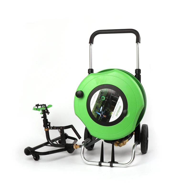 Second Generation 20m Portable Sprinkler Water Irrigation Cart Garden Watering Hose Reel Cart With Wheel