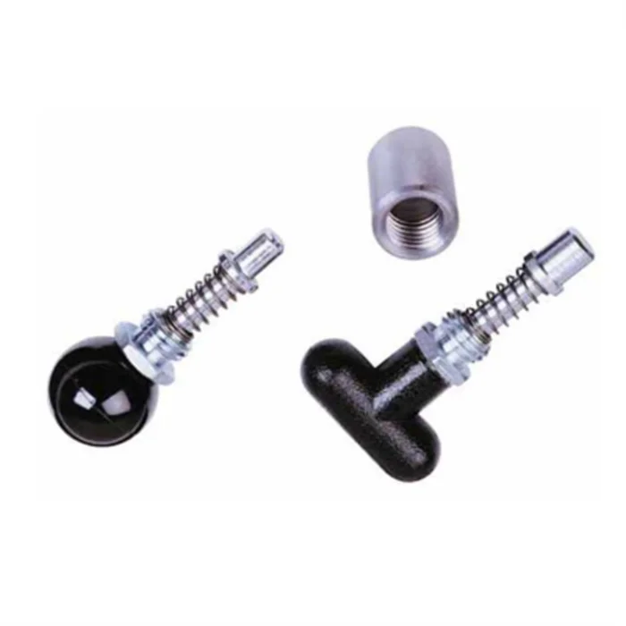 CNC machined custom spring loaded pull indexing plunger pin with T handle or ball handle