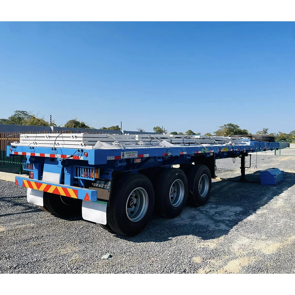 Shipping 40 Feet Container Transport Flat Bed Trailer 3 Axle Flatbed Semi Trailer Price
