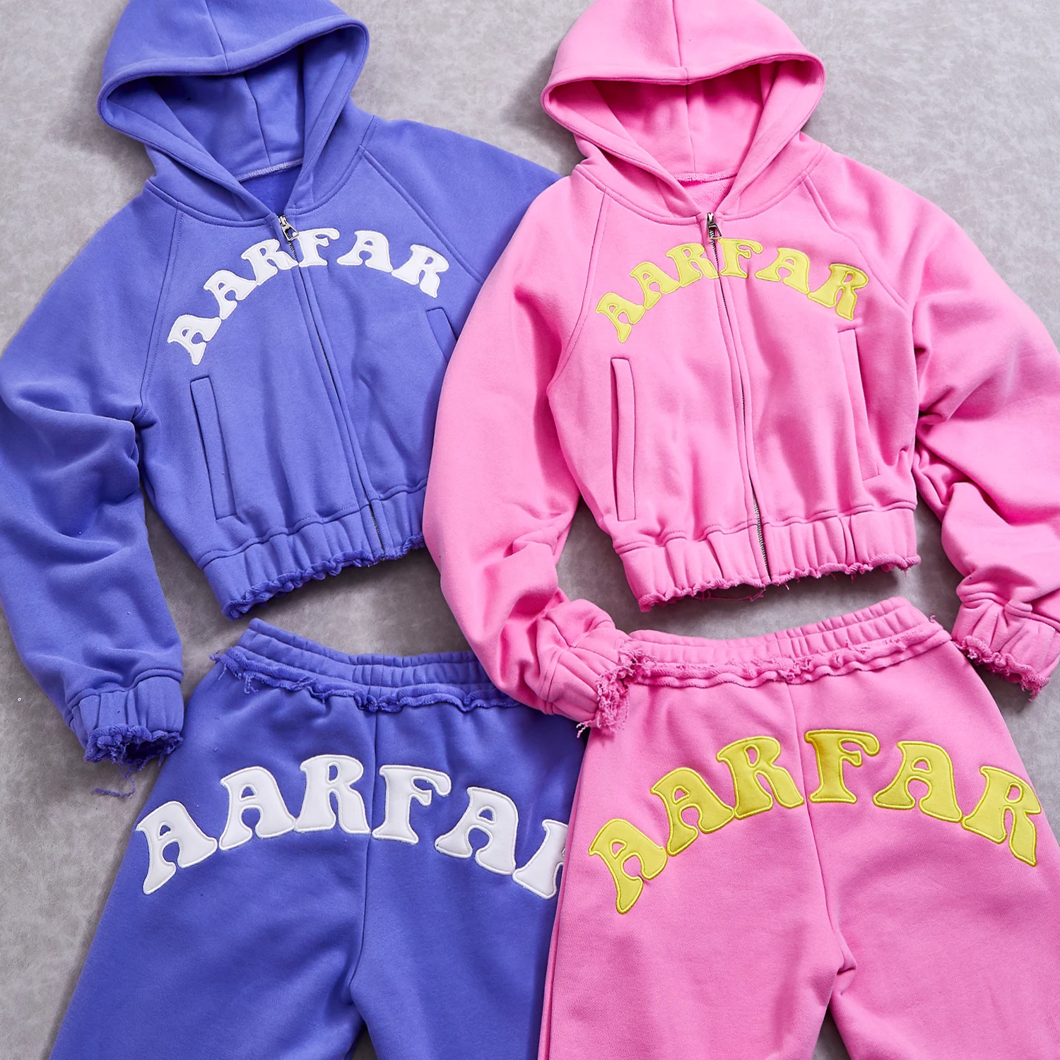 Tracksuits Women Set 100% Cotton Tracksuits For Women Hoodie Straight Leg Jogger Set Sweatsuits Two Pieces Women Tracksuit